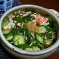 イハナ's cooksnap of when they made めかぶとキュウリとカニカマの酢の物.