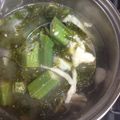まゆへぃ's cooksnap of when they made おくら＆まいたけ＆青さの味噌汁.