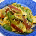 ナベサチ's cooksnap of when they made ベーコンとゴーヤの卵とじ.