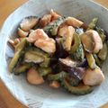 ゆきらふ's cooksnap of when they made 鶏肉とナスとゴーヤの味噌炒め煮.