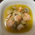poh12's cooksnap of when they made 簡単！レンジでエビときのこのアヒージョ.