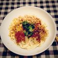 出す屋's cooksnap of when they made ツナマヨ梅おかかうどん.
