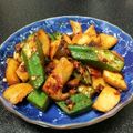 YANMARDi's cooksnap of when they made エリンギとオクラのピリ辛炒め★.