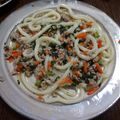 ikkou7's cooksnap of when they made 挽肉と小松菜のあんかけうどん.