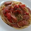 Yume's cooksnap of when they made フレッシュトマトとソーセージのパスタ.