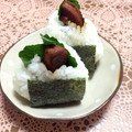 YUKIKI☆'s cooksnap of when they made さつま揚げのおにぎり★天むす風.