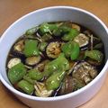 REDREX's cooksnap of when they made なすとピーマンのごま油で焼き揚げ浸し.