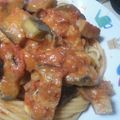 よつばここ's cooksnap of when they made 茄子とモッツァレラチーズのトマトパスタ.