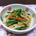 べん♪'s cooksnap of when they made ♪水菜と油揚げのおひたし♪.