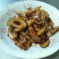 おみぶ's cooksnap of when they made ヨシダグルメソースで「ちくわの蒲焼風」.