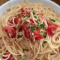 pooh27's cooksnap of when they made 簡単！ごま油のトマト冷製パスタ＊.