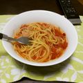 がりすけくん's cooksnap of when they made シーフードのピリ辛☆トマトスープパスタ.