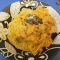 eRi120's cooksnap of when they made 麺かさ増し☆かぼちゃ豆乳クリーム・パスタ.