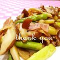 ✿ユカリーナ✿'s cooksnap of when they made アスパラときのこのバター醤油炒め.