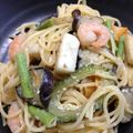 ふたふたば's cooksnap of when they made 水切りヨーグルトとシーフードの冷製パスタ.