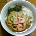 単！！'s cooksnap of when they made 天ぷらうどん　かき揚げ・月見・わかめ.