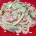 nana！'s cooksnap of when they made 濃厚★海老とアボカドのマヨパスタ.