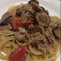 n＆k's cooksnap of when they made 豚バラと茄子の和風パスタ.