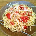 ゆーまママ5's cooksnap of when they made トマトポン酢の冷製パスタ.