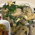 tomo's cooksnap of when they made 塩麹漬け牡蠣と小松菜の卵とじ.