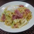 サヨリん's cooksnap of when they made パスタ　生ハムとキャベツのカルボナーラ.
