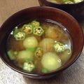 ﾋﾟｮﾝｺ's cooksnap of when they made 夏の癒し☆きゅうり＆オクラのお味噌汁.