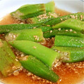 ピチョミ's cooksnap of when they made おくらの簡単ごま漬け.