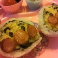 ちゃことゆうな's cooksnap of when they made おにぎりで簡単キャラ弁～アンパンマン編～.