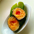 crystaI's cooksnap of when they made 味付き半熟卵の爆弾おにぎり♪.