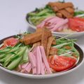 kunichos's cooksnap of when they made 魚肉ソーセージで♪冷やし中華.