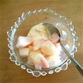 yukkomilk's cooksnap of when they made ＊美味しい＊桃のバニラアイス添え＊.