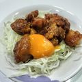 くらら♪☆'s cooksnap of when they made 唐揚げリメイク！からてりマヨ丼.