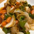 ☆ky☆'s cooksnap of when they made ✿肉団子(市販)の酢豚風✿.
