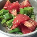 ほそあず's cooksnap of when they made 夏にぴったり！トマトとオクラの胡麻和え.