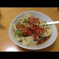 misakkki's cooksnap of when they made ゴーヤとフレッシュトマトの冷製パスタ.