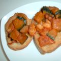 monemaruku's cooksnap of when they made たことかぼちゃのコロコロブルスケッタ.
