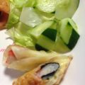 まみぃちゃちゃ's cooksnap of when they made 餃子の皮で♡その③♡蟹かま海苔&玉チーズ.