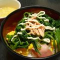 ＊葉っぱちゃん＊'s cooksnap of when they made めんつゆで簡単★ほうれん草ベーコン卵丼.