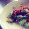 kyaaabe's cooksnap of when they made おくらのおかかあえ♡.