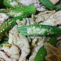 ﾌﾗﾝｸﾐｭｰﾗ's cooksnap of when they made オクラと豚肉の塩麹カレー炒め.