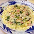 小春ちゃむ's cooksnap of when they made ほうれん草とベーコンのクリームスパゲティ.