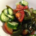 なぎ602's cooksnap of when they made トマト入り♪きゅうりとわかめの酢の物.