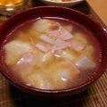 おさめ's cooksnap of when they made 里芋、ベーコン、麩の味噌汁.