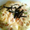 mi_iu's cooksnap of when they made 納豆パスタ カルボナーラ風.