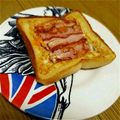 ikewaka's cooksnap of when they made ベーコンエッグトースト.