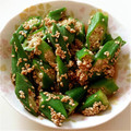 KOLINA's cooksnap of when they made ひと手間で美味しさ倍増！オクラのごま和え.