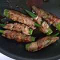 明子's cooksnap of when they made オクラの豚肉巻き.