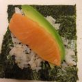 り〜にゃん's cooksnap of when they made サーモンづくしの手巻き寿司.