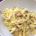 しらたま○△'s cooksnap of when they made ひき肉焼うどん.