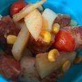 mantacarp's cooksnap of when they made ちくわとじゃが芋とトマト炒め.